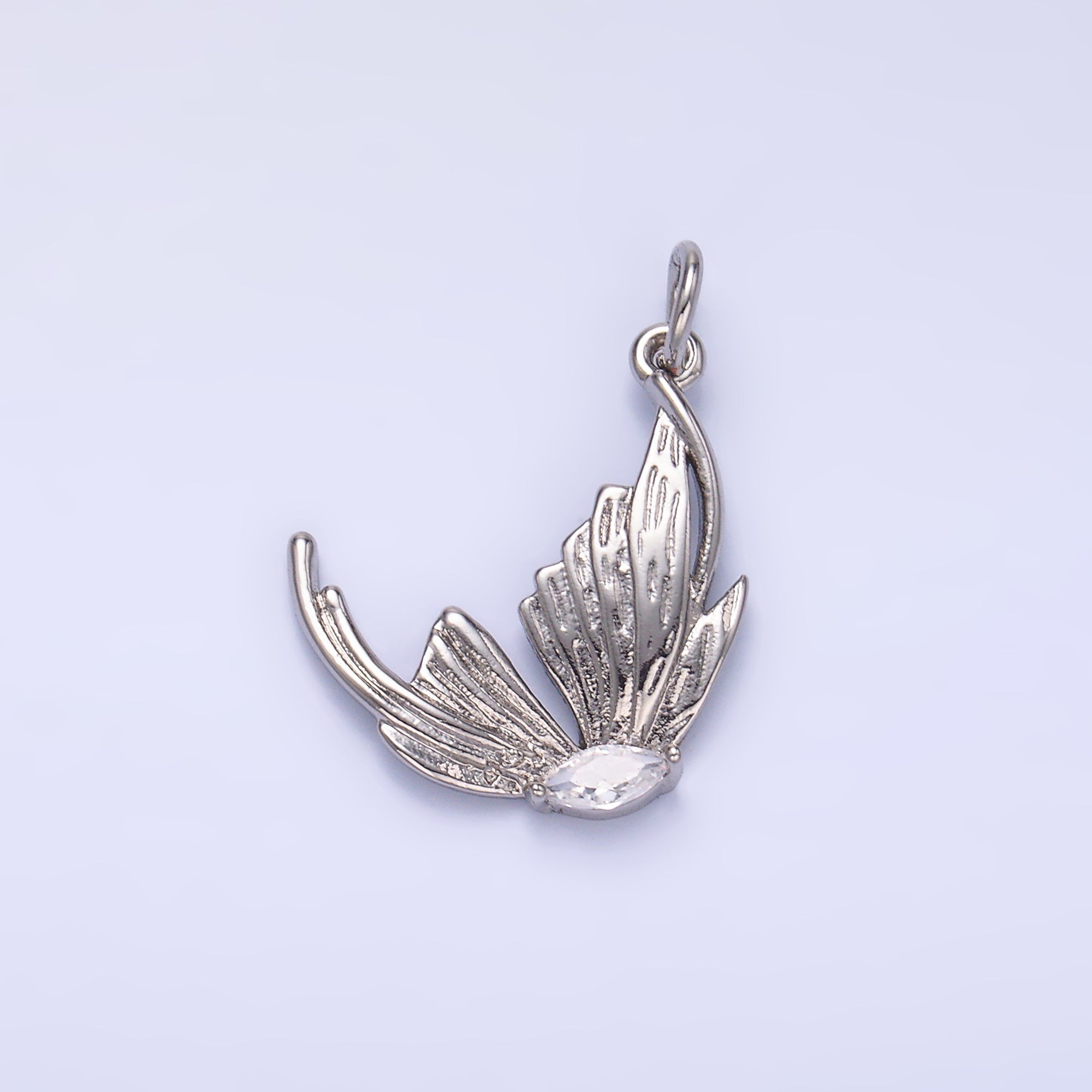 Cubic Butterfly Charm 24K Gold plated Flower Pendant Floral M263