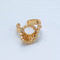 24K Gold plated Micro Paved CZ Curved Filigree Geometric Ring | O1397