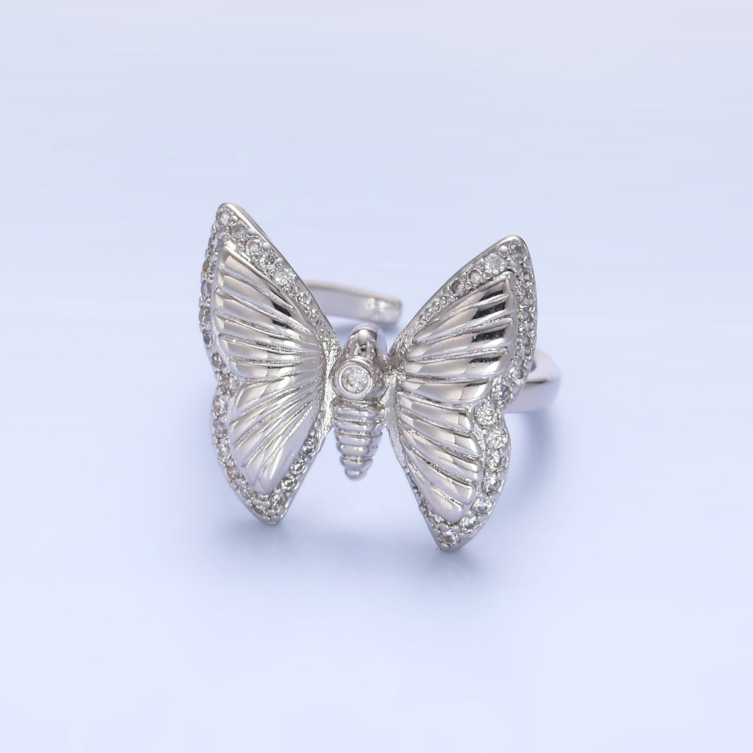 16K Gold plated CZ Butterfly Adjustable Ring | O302 & O303