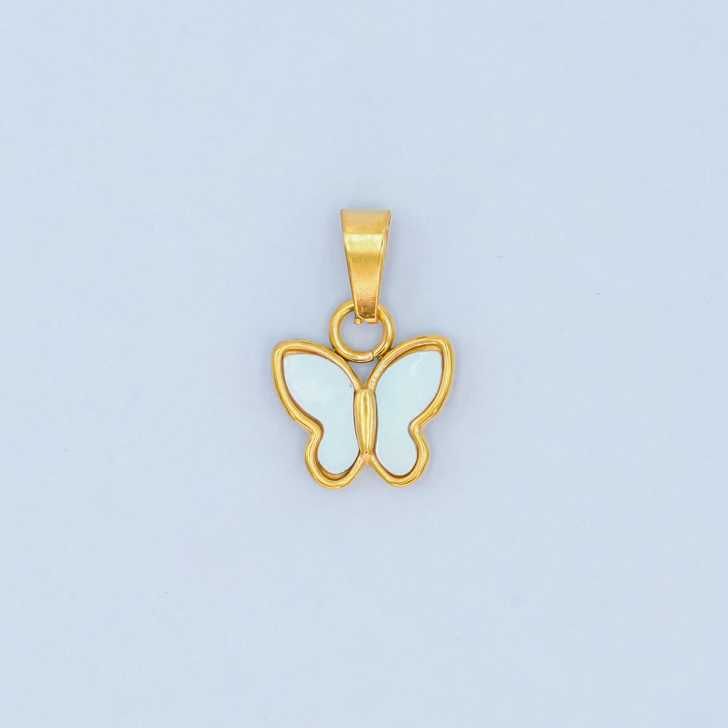 Stainless Steel Shell Pearl Butterfly Pendant | P1547