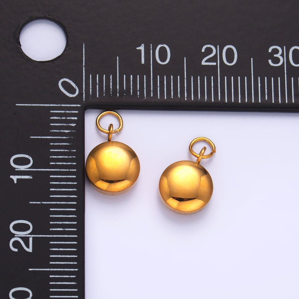Stainless Steel 10mm Minimalist Round Charm | P756