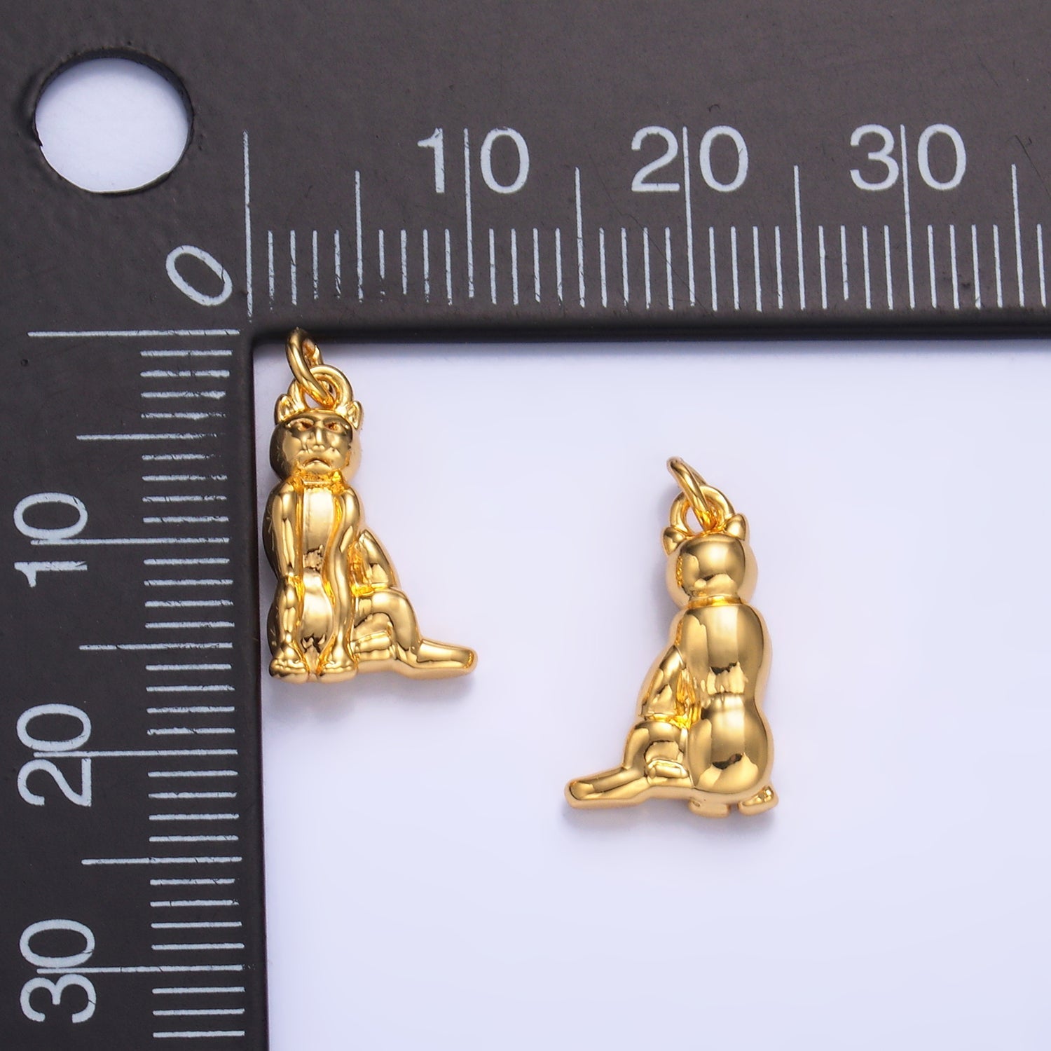 24K Gold plated Kitty Cat Multidimensional 3D Charm | N025