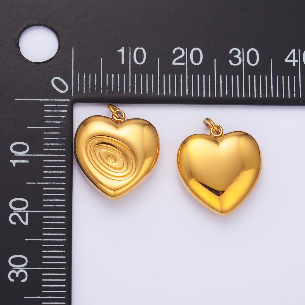 Stainless Steel Spiral Chubby Heart Charm | P854