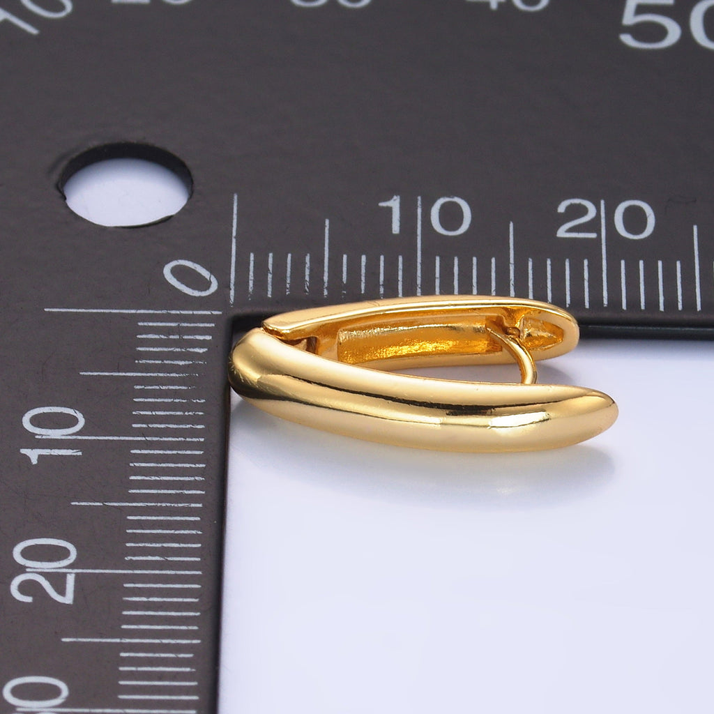 24K Gold plated Minimalist V-Shaped Hoop Earrings in Gold & Silver | AB681 AB682