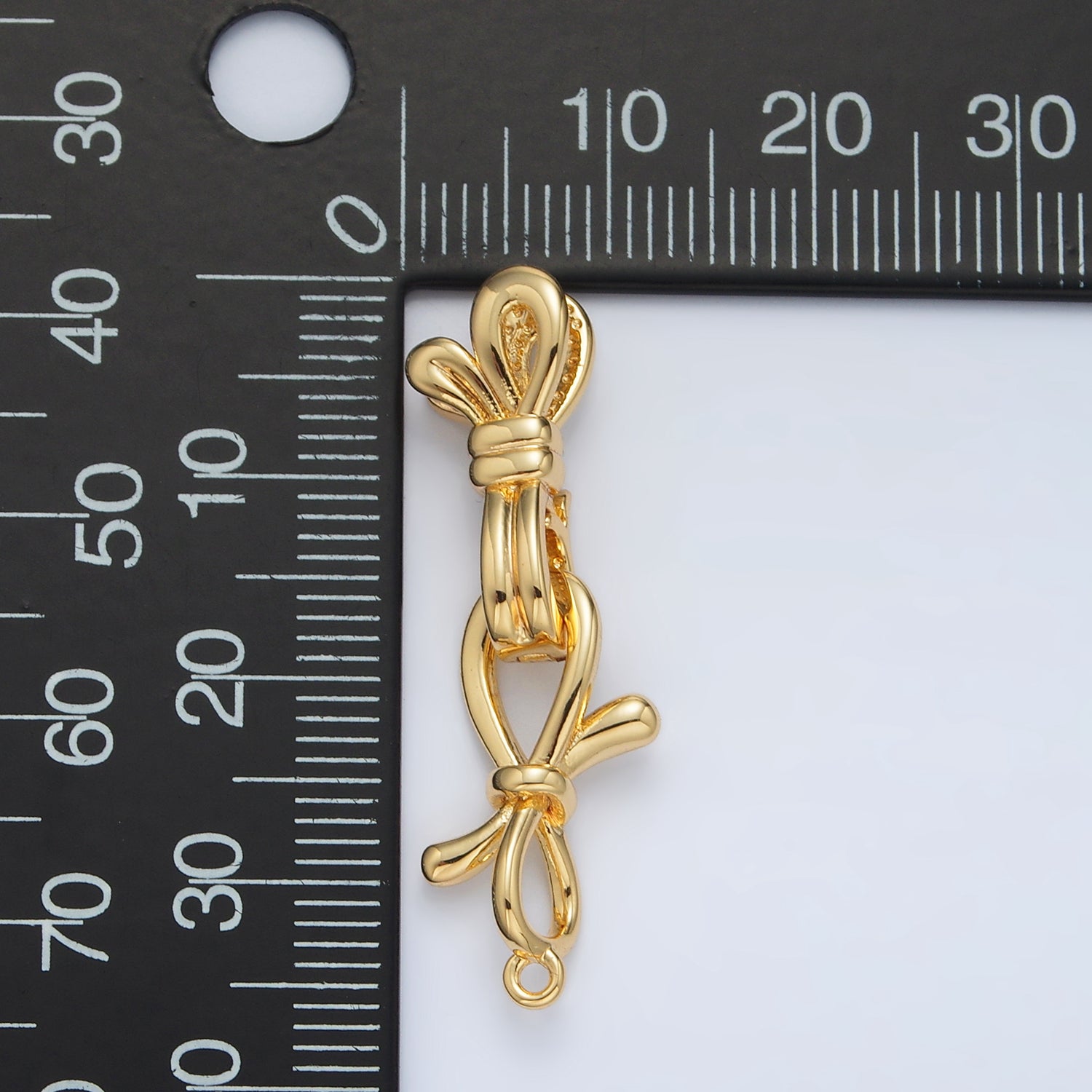 24K Gold plated Ribbon Bow Snap Latch Closure Findings Set | Z861