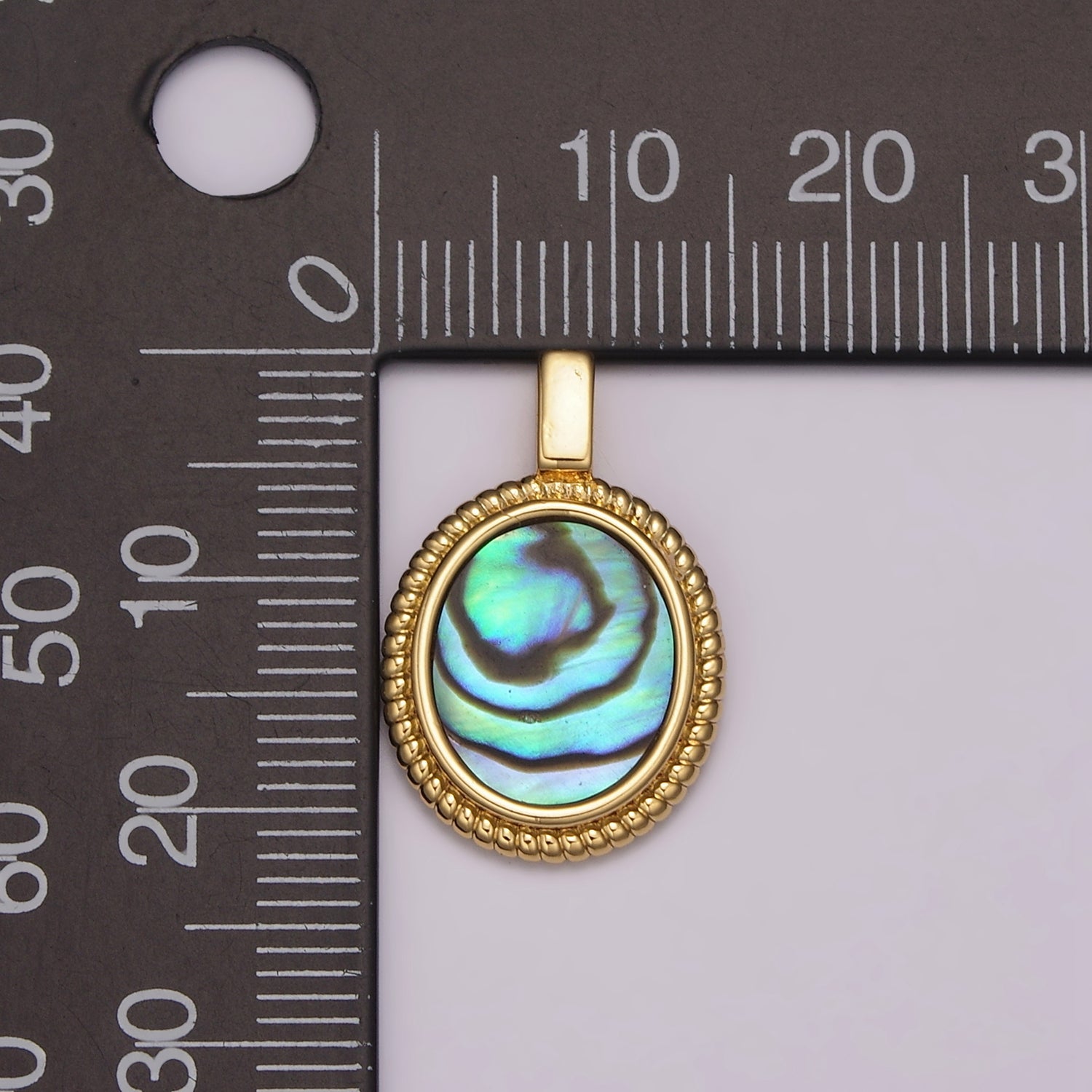 14K Gold plated Pink Opal, Black Onyx, Green Agate, Abalone, Tiger Eye, Carnelian Bezel Croissant Oval Pendant | H005 N478 - N482