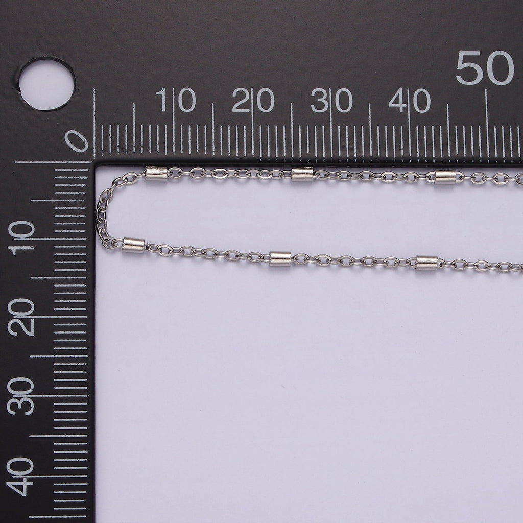 Stainless Steel 1.8mm Dainty Tube Cable Satellite Chain 18 Inch Necklace | WA-02386
