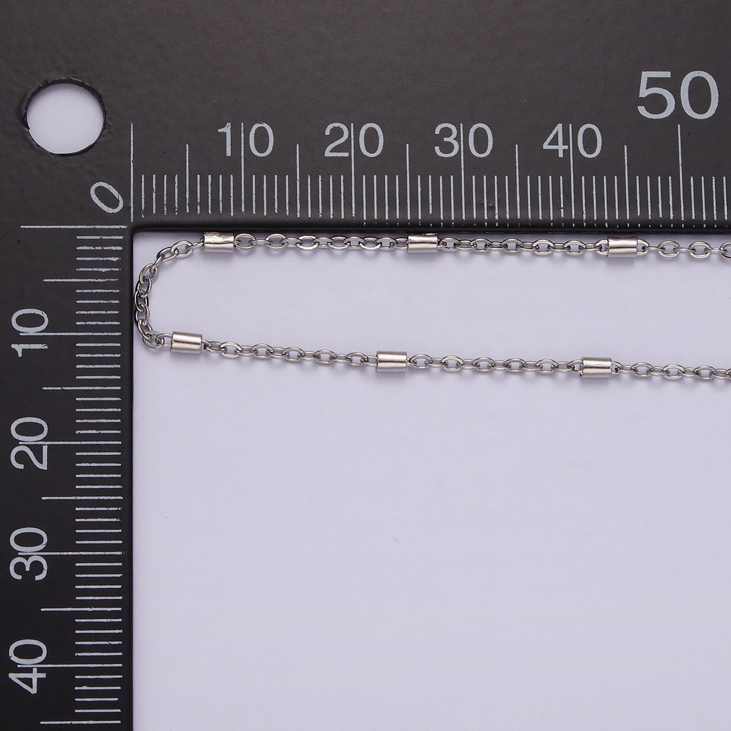 Stainless Steel 1.8mm Dainty Tube Cable Satellite Chain 18 Inch Necklace | WA-02386