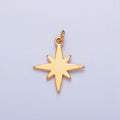 Dainty Gold Flat Polaris Northstar Pendant Only Charm for Necklace Bracelet Earring 14K or 24K Gold plated W-461 - DLUXCA
