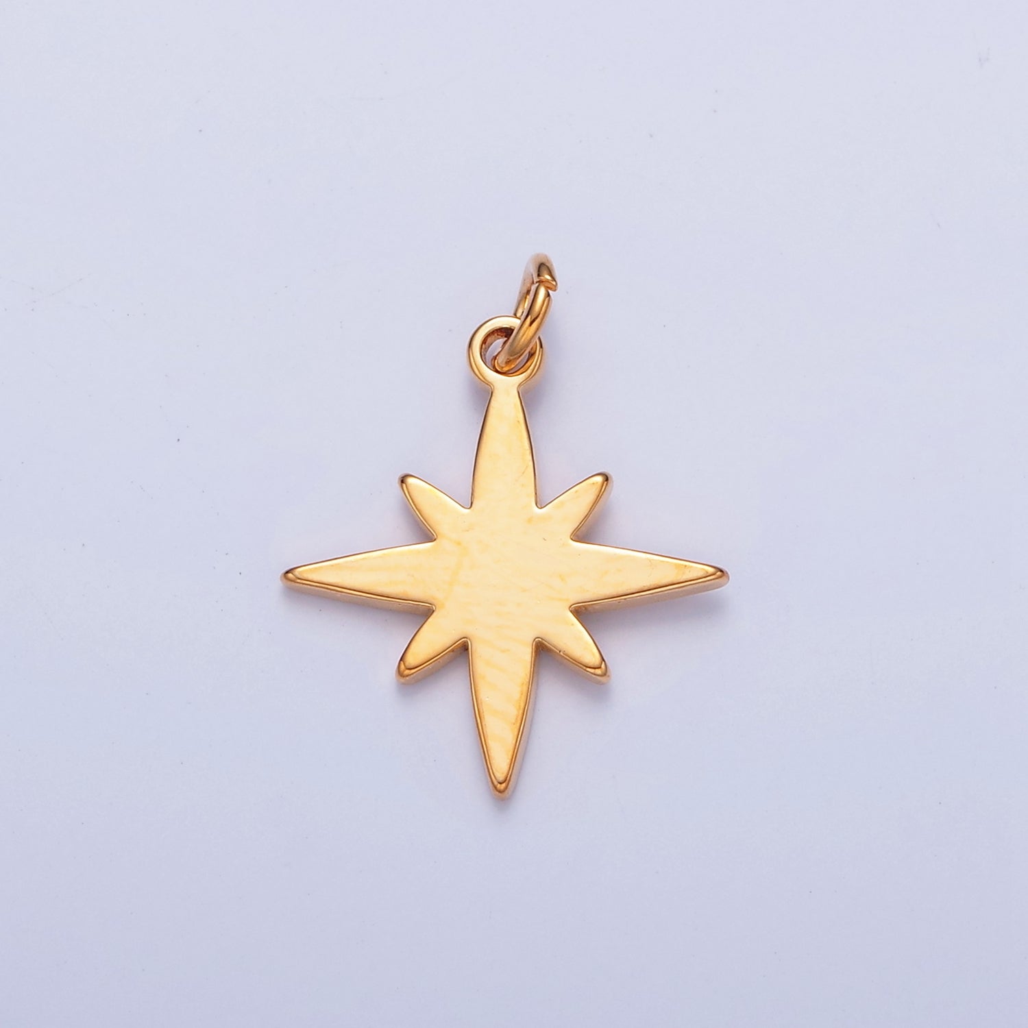 Dainty Gold Flat Polaris Northstar Pendant Only Charm for Necklace Bracelet Earring 14K or 24K Gold plated W-461 - DLUXCA