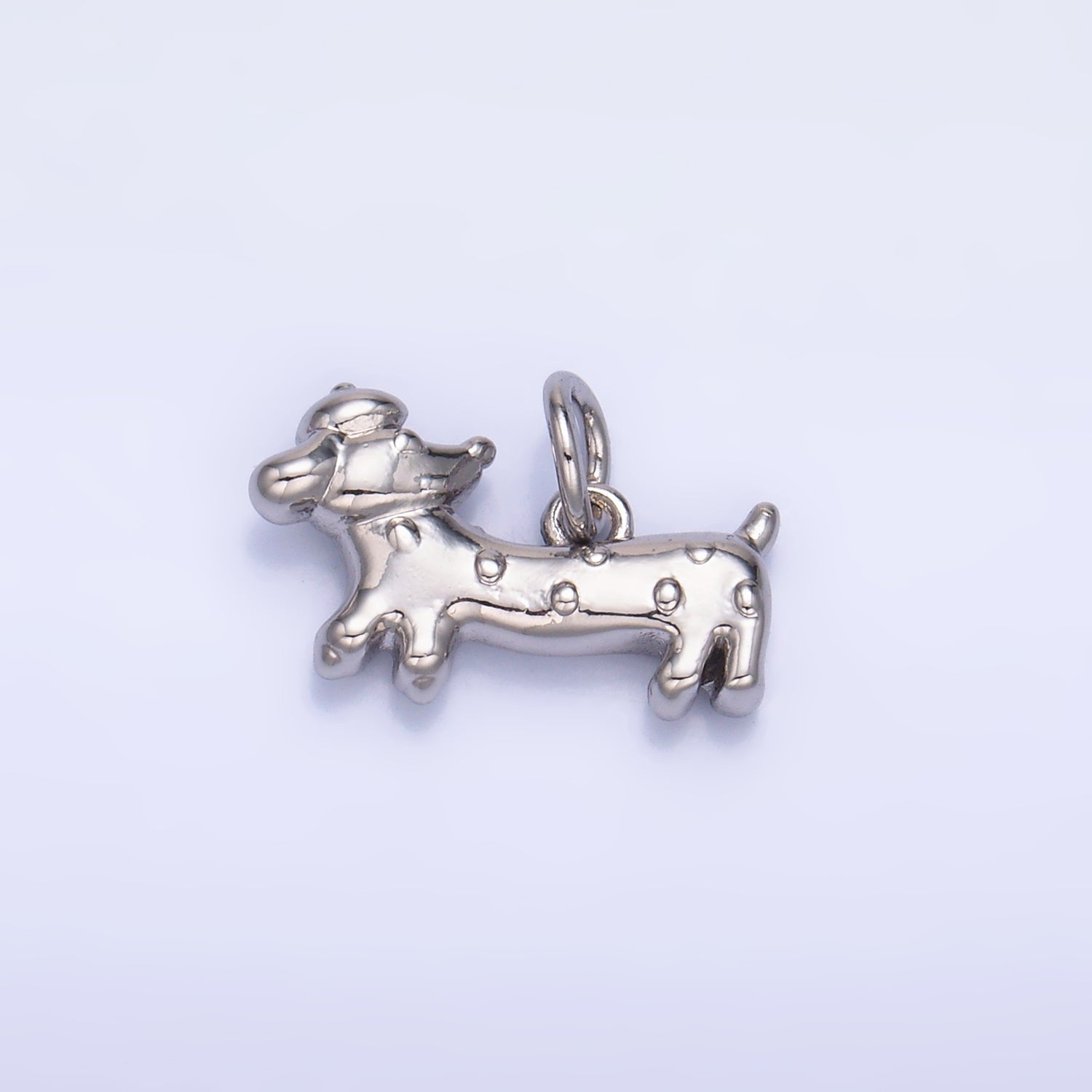 24K Gold plated Weiner Dachshund Dog Charm in Gold & Silver | W876