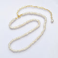 18 Inch Half 4.5mm Seed Pearl, Half Textured Heart Chain Layering Necklace | WA-1244 Clearance Pricing