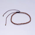 14K Gold plated Red Garnet Multifaceted Rope Adjustable Friendship Bracelet | WA-02016 ~ WA-02164