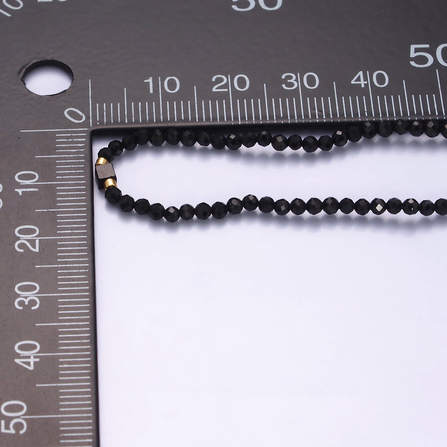 14K Gold plated Black Onyx Multifaceted Rope Adjustable Friendship Bracelet | WA-02165 ~ WA-02167