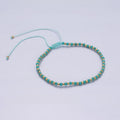 14K Gold plated Blue Turquoise Multifaceted Rope Adjustable Friendship Bracelet | WA-02171 ~ WA-02219