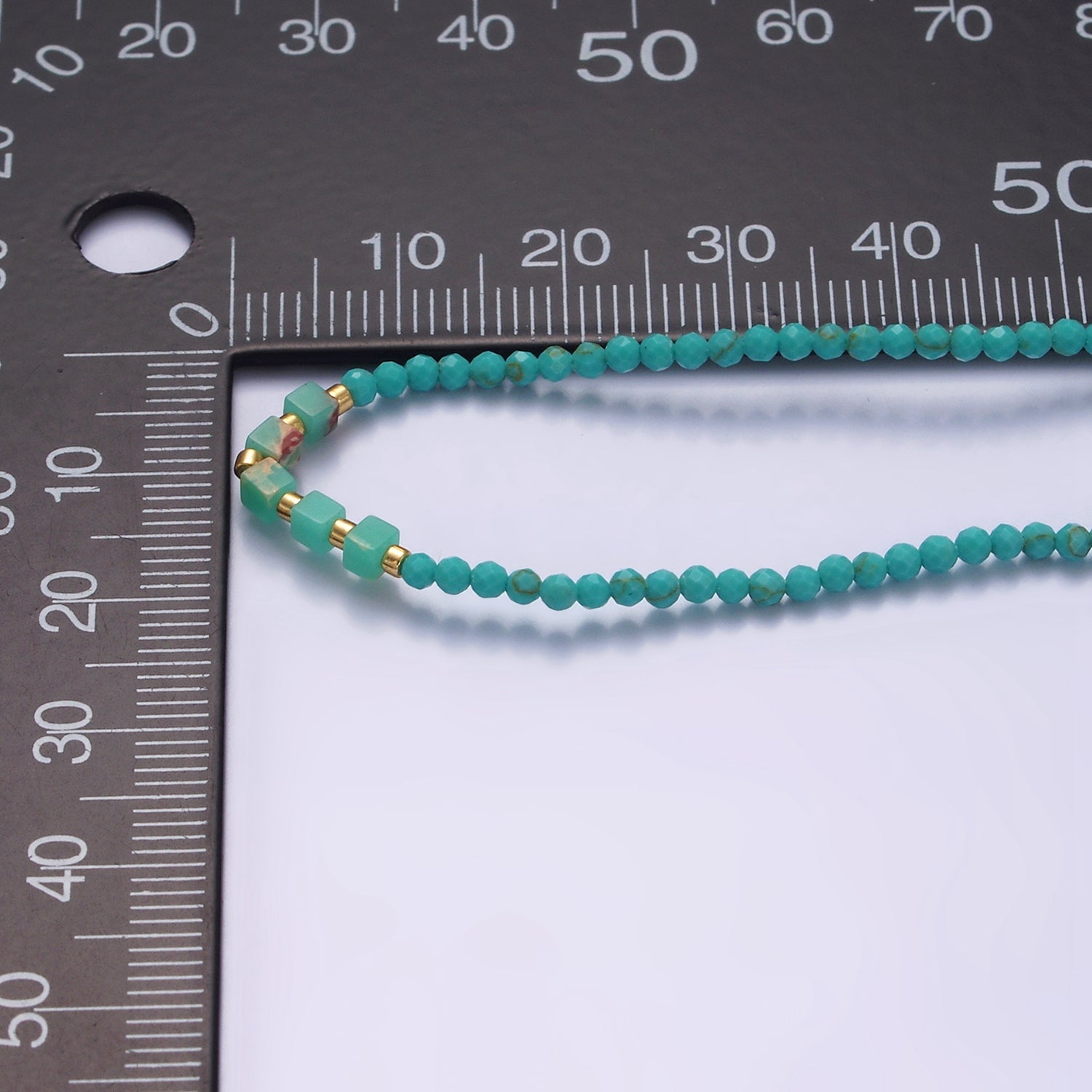14K Gold plated Blue Turquoise Multifaceted Rope Adjustable Friendship Bracelet | WA-02171 ~ WA-02219