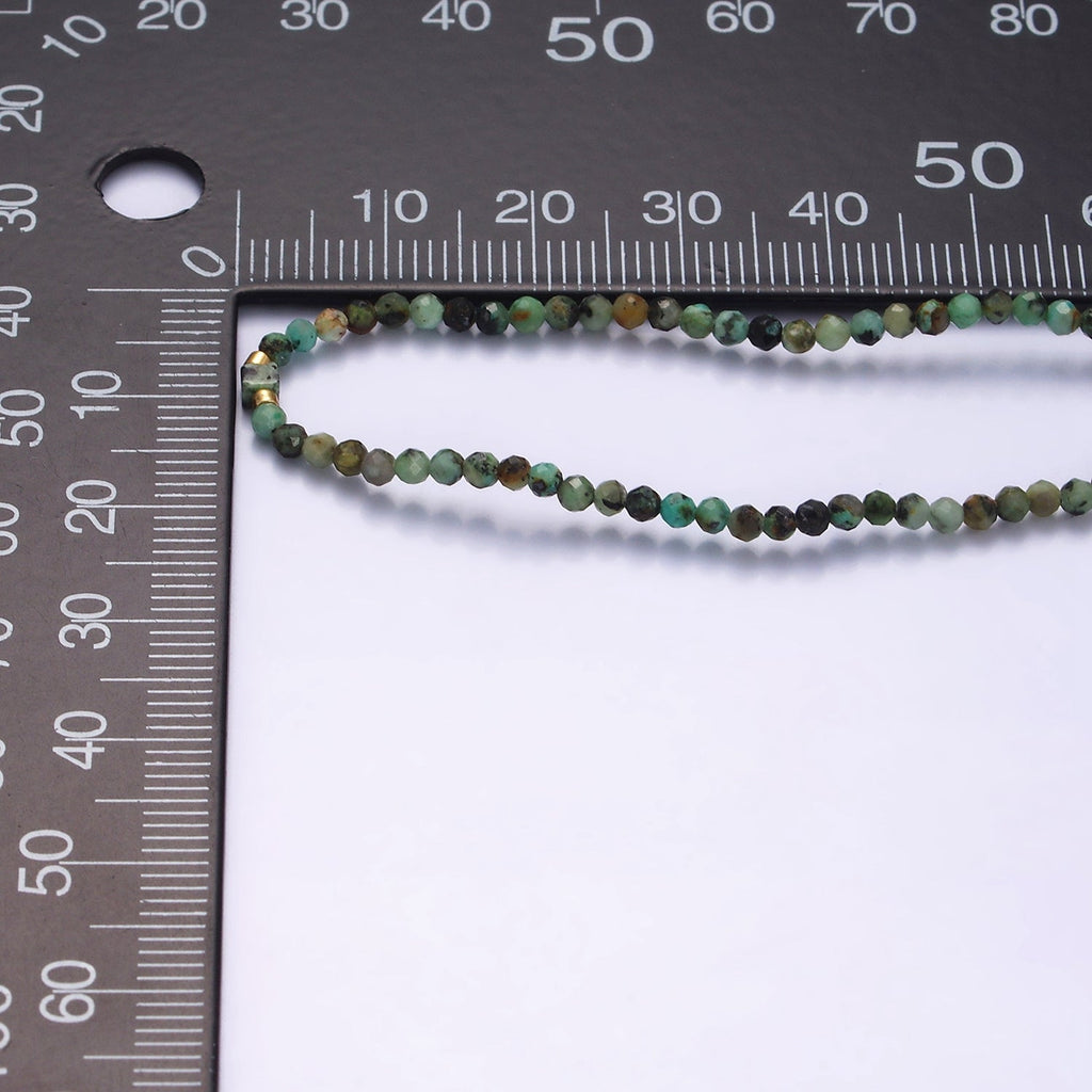 14K Gold plated Green Moss Agate Multifaceted Rope Adjustable Friendship Bracelet | WA-02174 ~ WA-02176