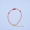 24K Gold plated 2mm Red Carnelian Multifaceted Gemstone 9 Inch Anklet Bracelet | WA-2951