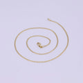 17.5 Inch Curb Finished Chain, Dainty 2mm 14K Gold plated Necklace with Lobster Clasps | WA-623