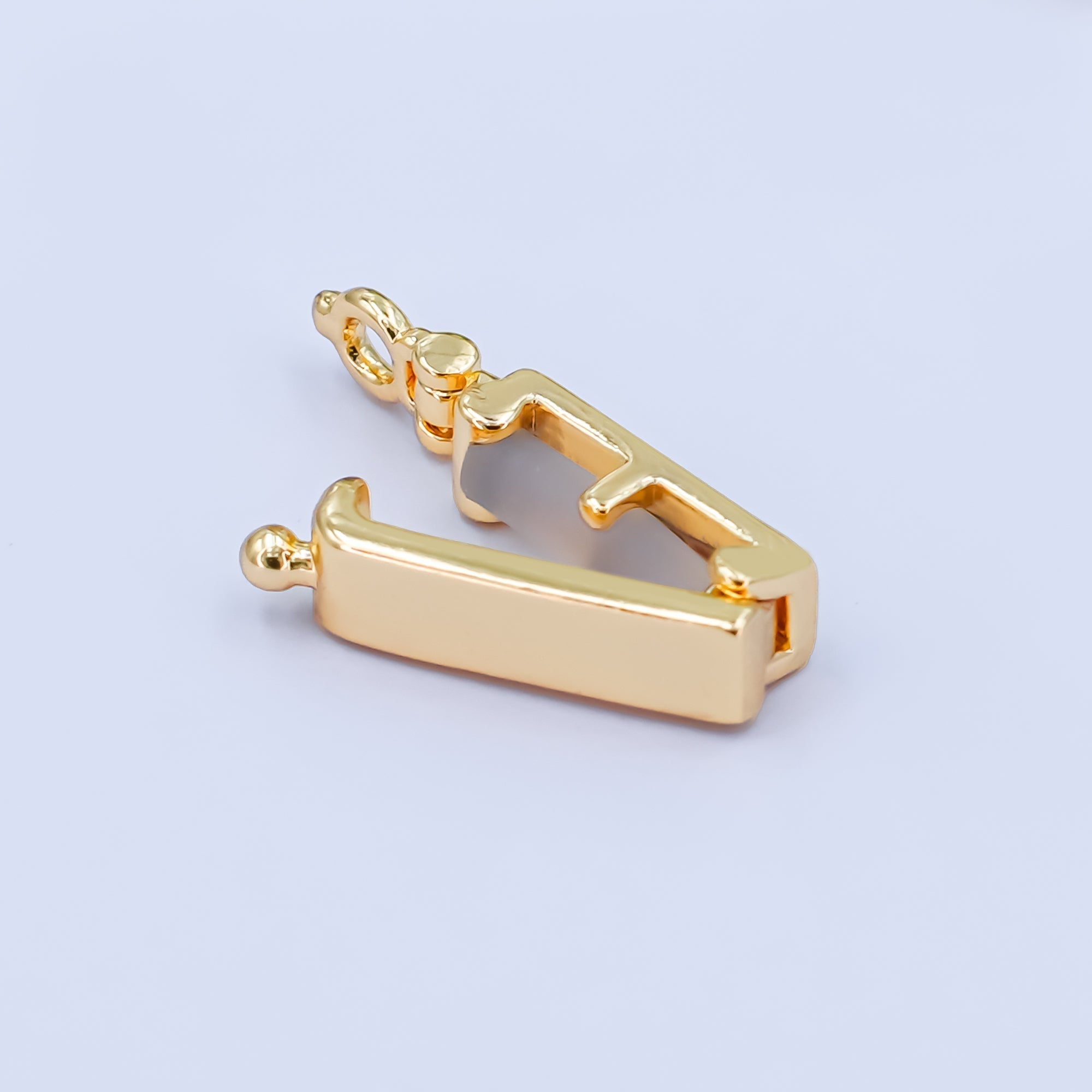 24K Gold plated Minimalist Snap Rectangular Bail Finding in Gold & Silver | Z1086