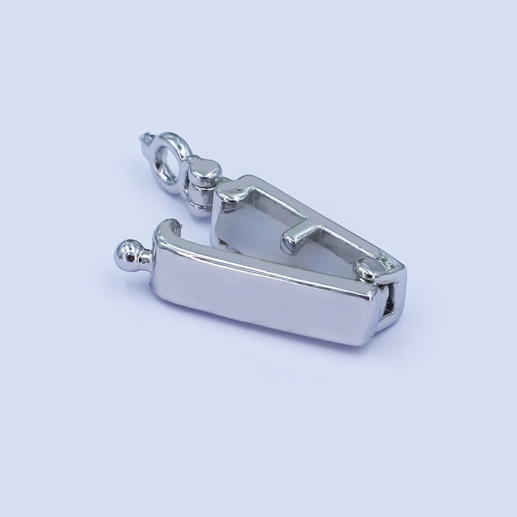 24K Gold plated Minimalist Snap Rectangular Bail Finding in Gold & Silver | Z1086
