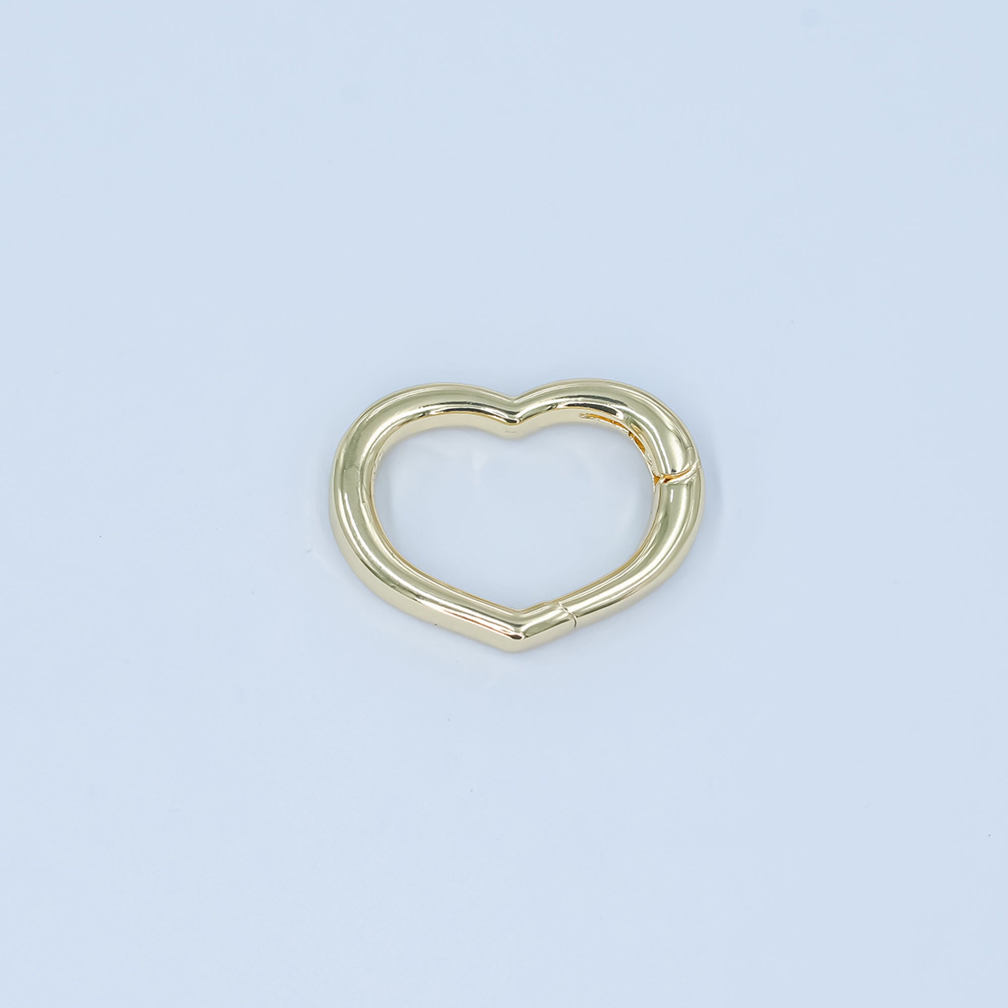 24K Gold plated 14.8mm Minimalist Heart Push Gate Finding in Gold & Silver | Z1136