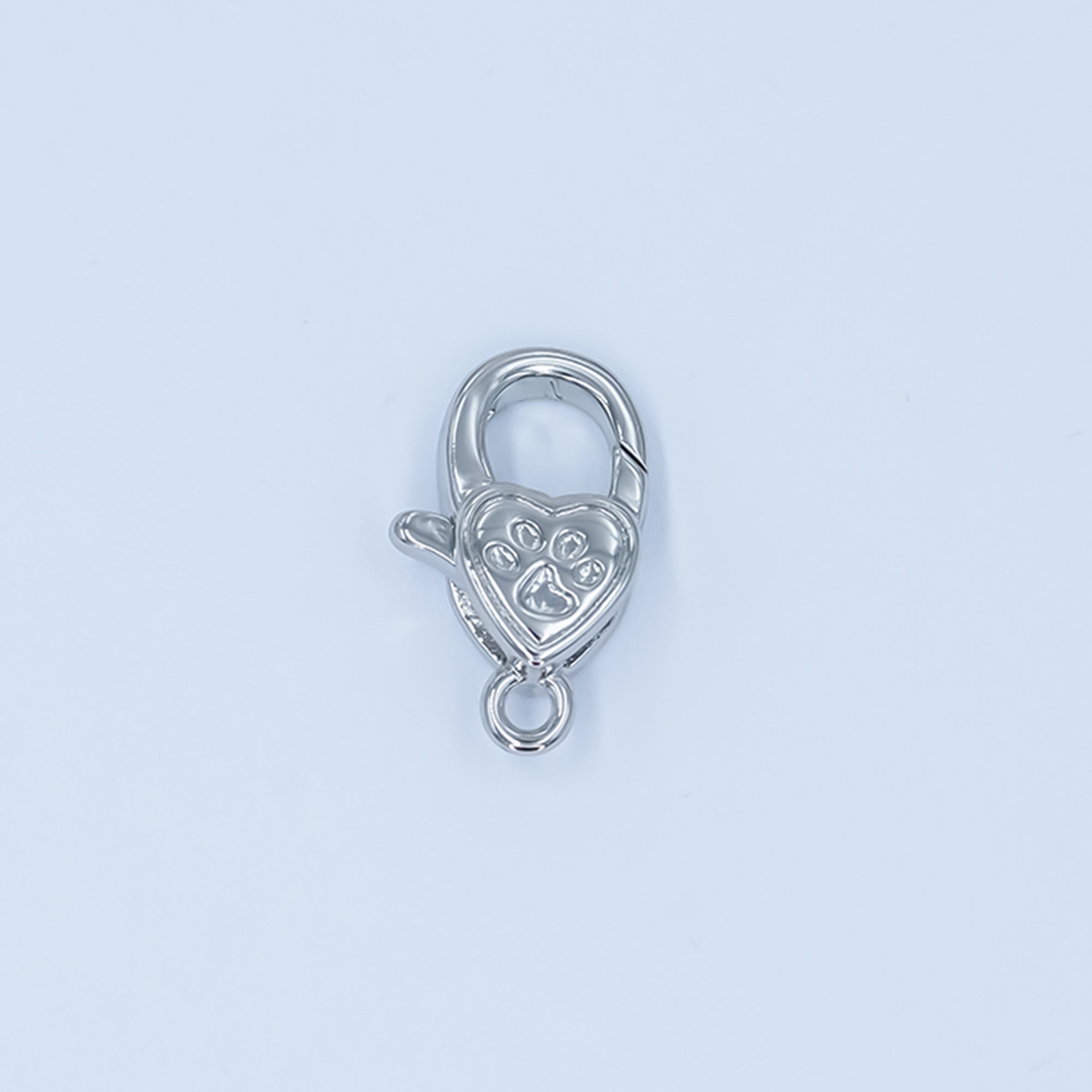 24K Gold plated Paw Print Heart Lobster Claw Clasp Closure Finding in Gold & Silver | Z1140