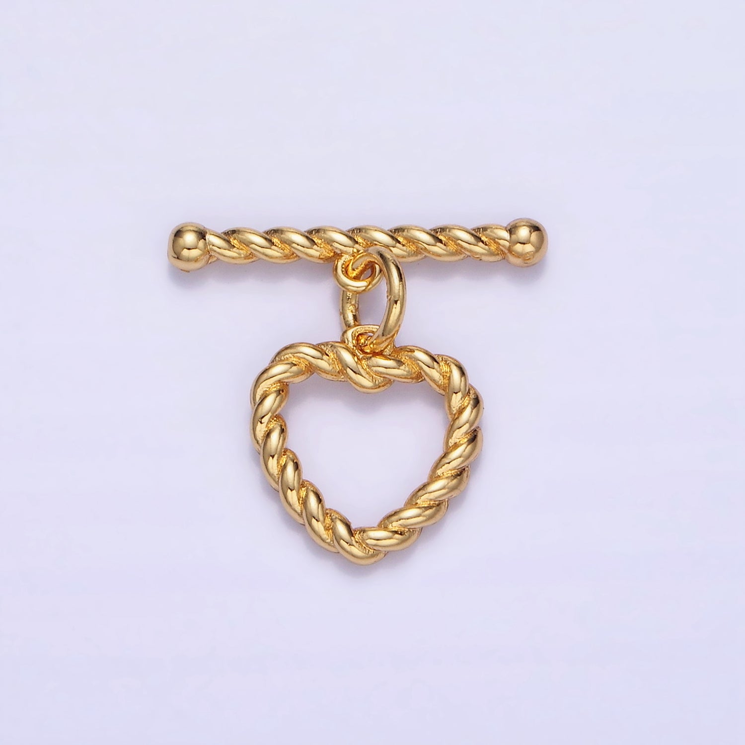 14K Gold plated 20mm Heart Croissant Toggle Clasps Closure Findings | Z778