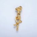 24K Gold plated Ribbon Bow Snap Latch Closure Findings Set | Z861