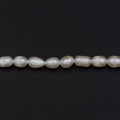AAA+ 4.9-5.4mm Dainty white rice pearls, full strand, oval loose pearl beads, diy pearl, genuine pearl beads | WA-574 Clearance Pricing - DLUXCA