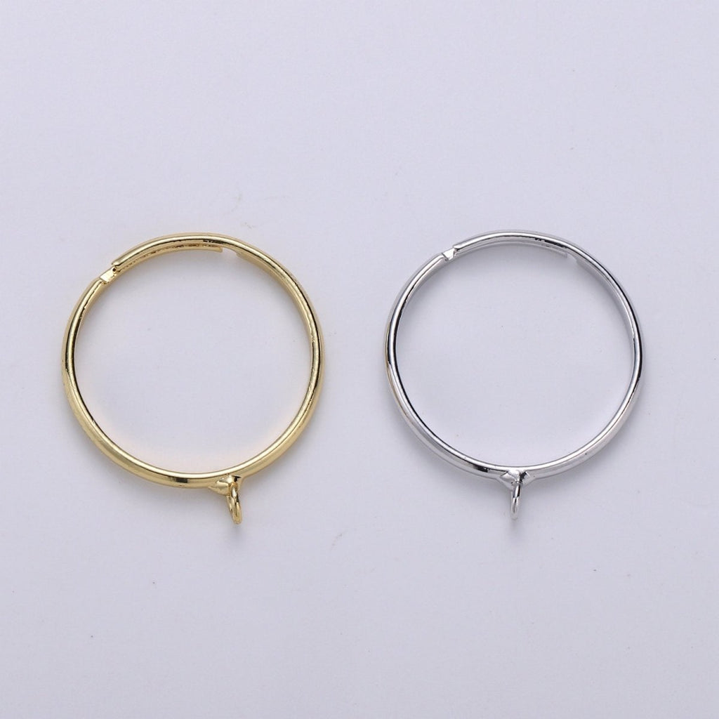 Adjustable Ring with open ring for Charm Gold Finish Rings Silver Ring Wholesale Jewelry Making Affordable Bulk Gold Plated Ring Supply K-815 K-816 - DLUXCA