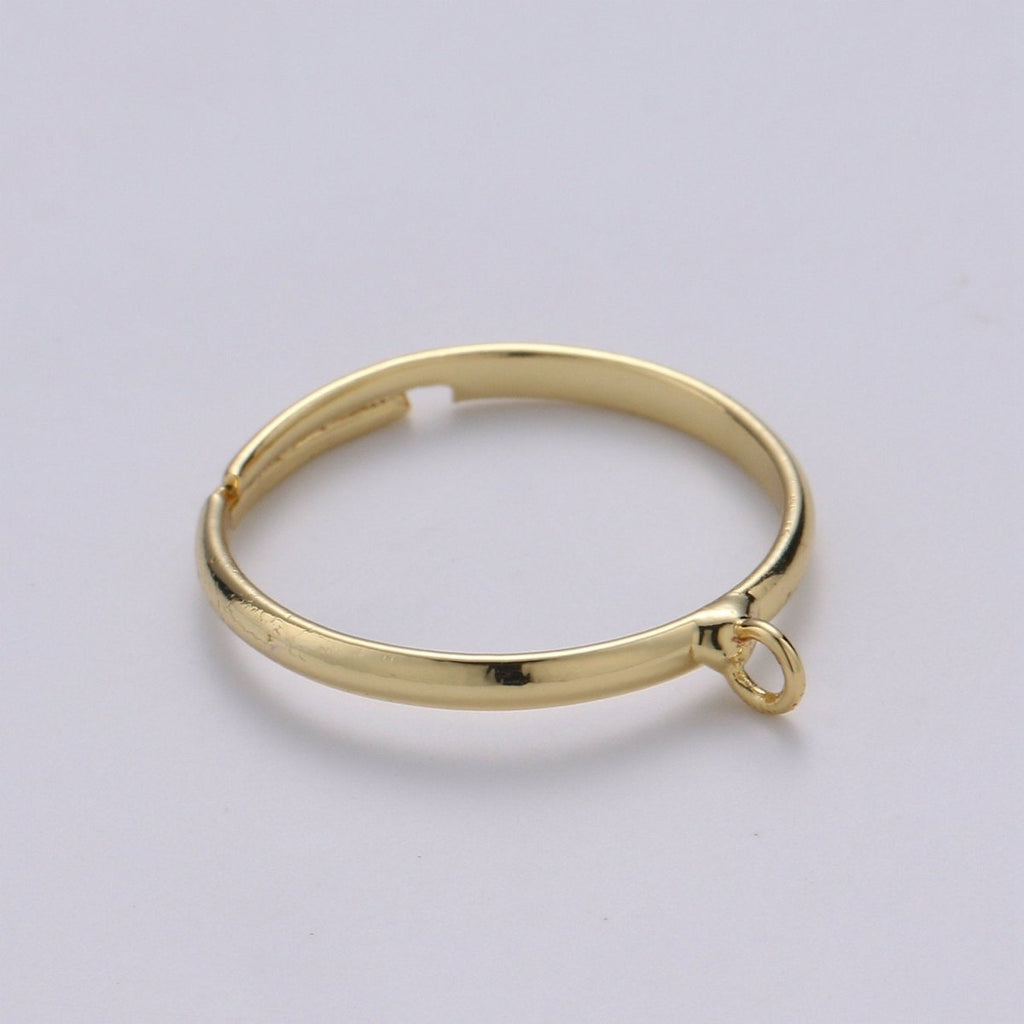 Adjustable Ring with open ring for Charm Gold Finish Rings Silver Ring Wholesale Jewelry Making Affordable Bulk Gold Plated Ring Supply K-815 K-816 - DLUXCA