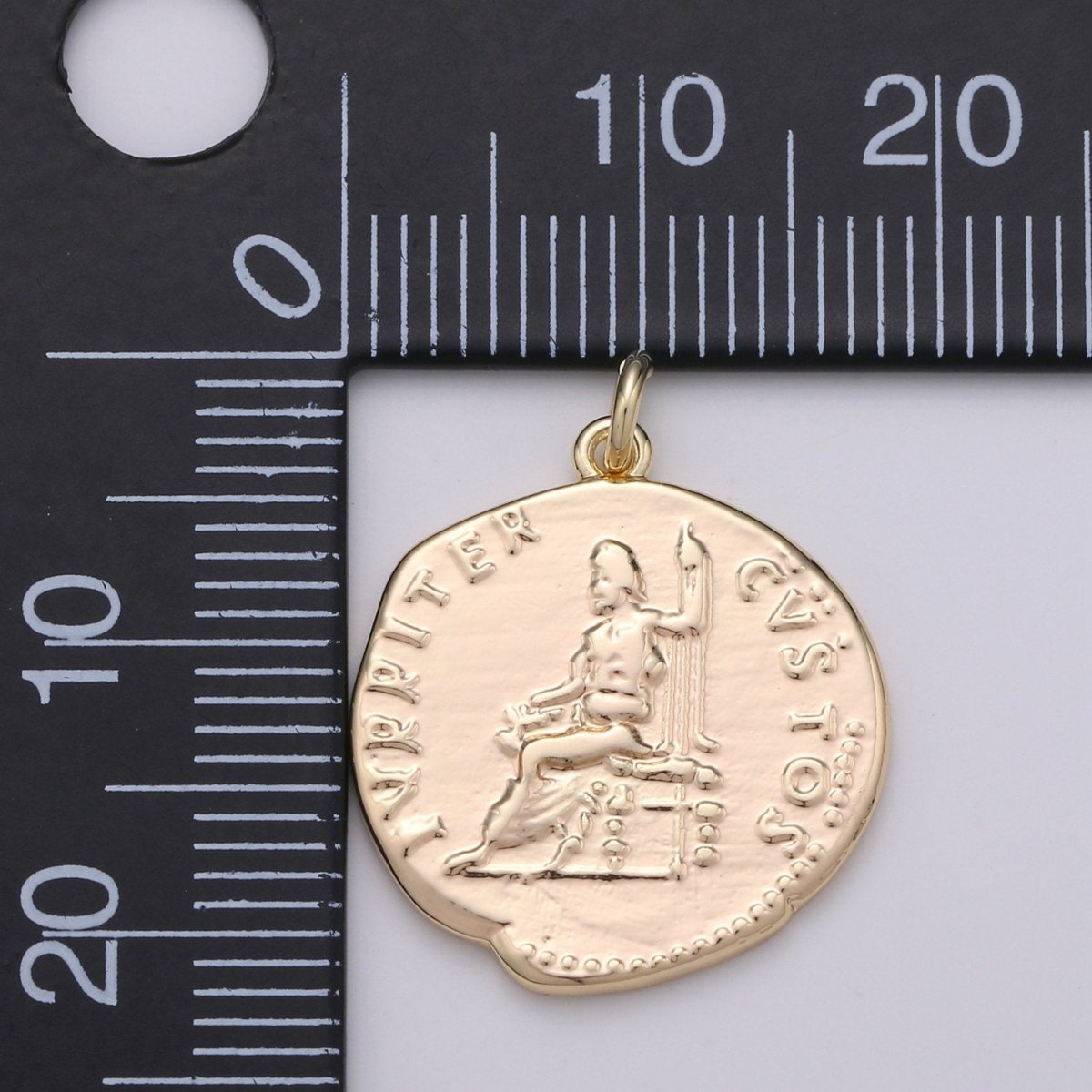 Ancient Greek Coins, 14k Gold plated coin pendant, Medallion charms, Jupiter Pendant, Zeus coin charms, Greek Jewelry Necklace D-396 - DLUXCA