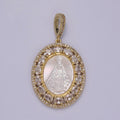 Antique Cameo Virgin Mary And Jesus Gold Pendant, Pearl Mary Pendant Religious Jewelry Making N-563 - DLUXCA