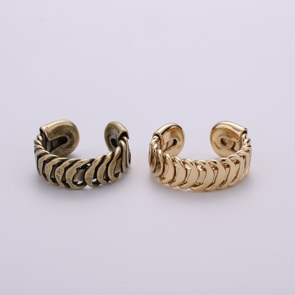 Antique Gold Ring Band, Tire Tread Ring, Unique Adjustable Band Ring Man Open ring for Men Women unisex ring Bold Ring R-005 R-006