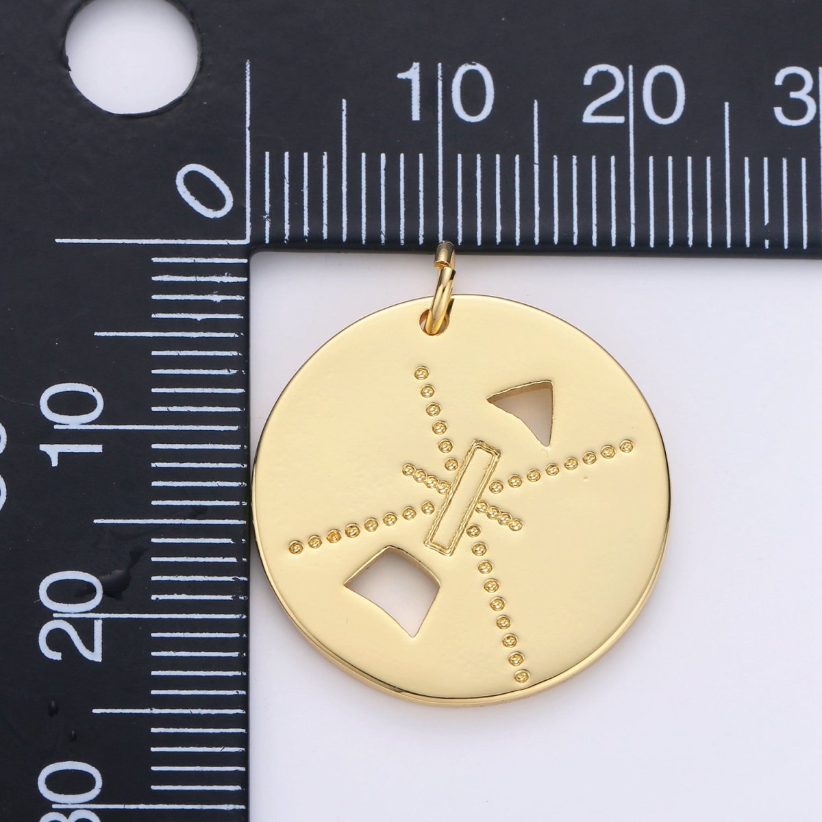 Arrow Coin Gold plated Charm - D-547 - DLUXCA