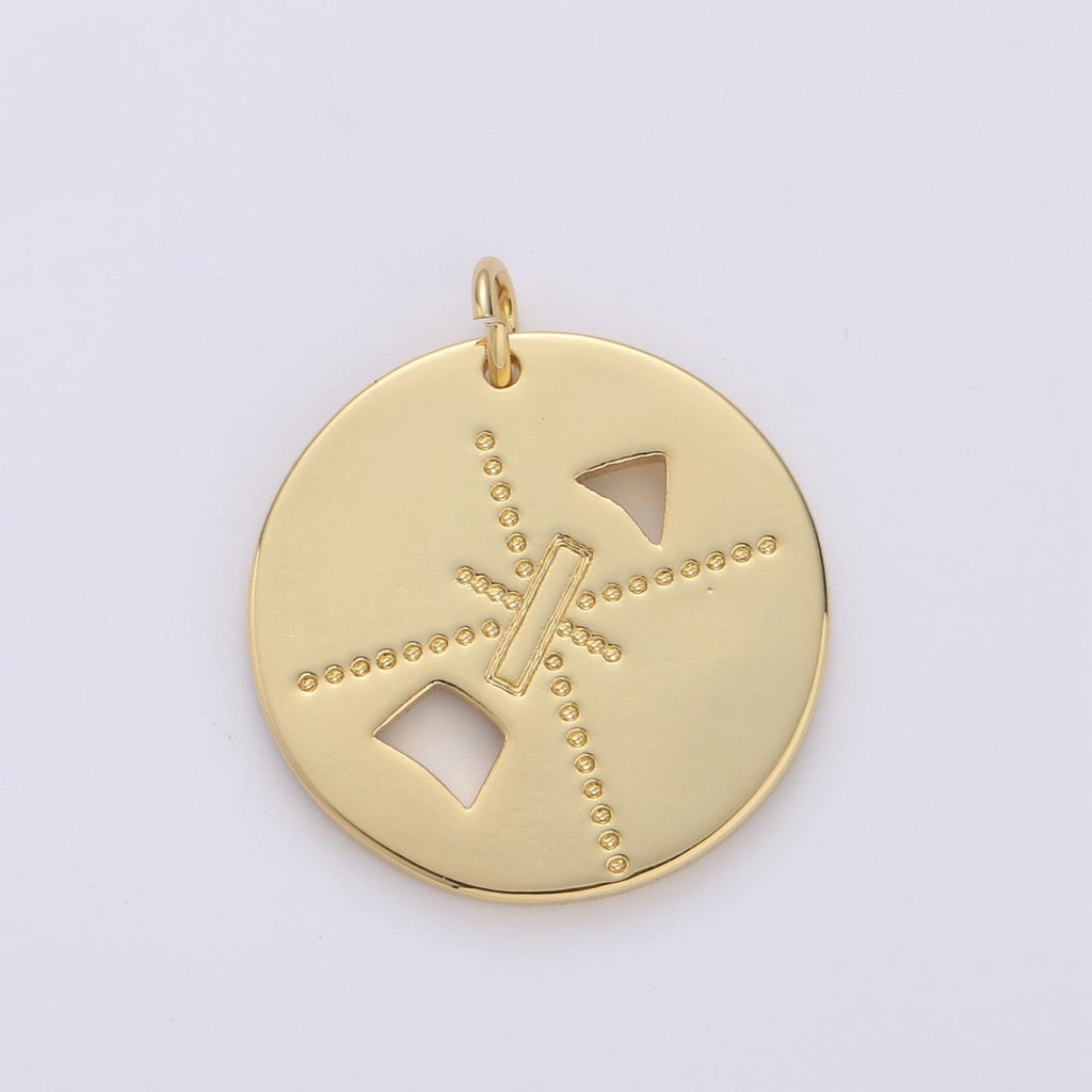 Arrow Coin Gold plated Charm - D-547 - DLUXCA