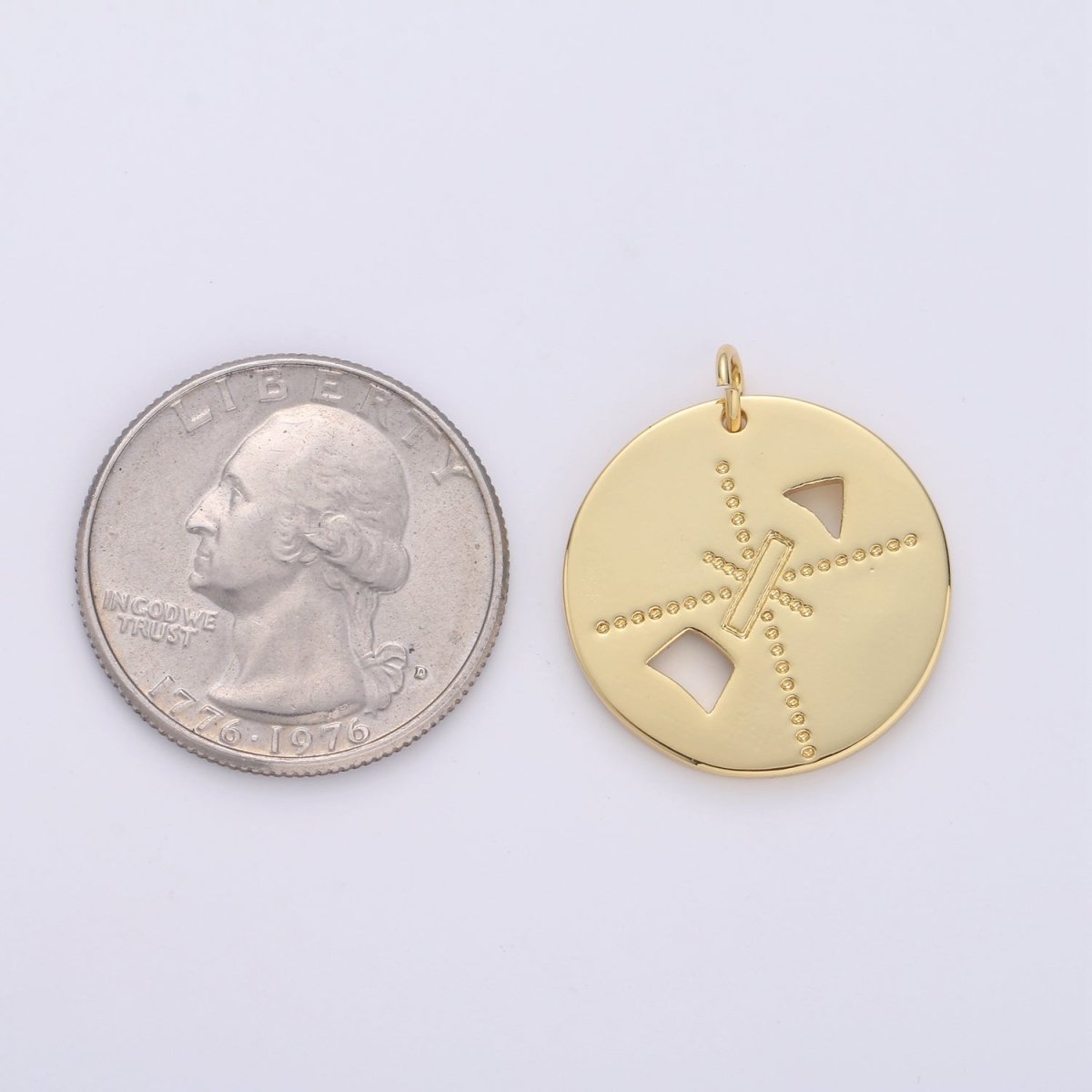 Arrow Coin Gold plated Charm - D-547 - DLUXCA
