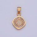 Baguette Cubic Zirconia Rhombus Pendant For Jewelry Making X-368 - DLUXCA