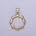 Bamboo Circle Charm Pendant for Necklace Bracelet Supply H-490 - DLUXCA