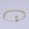 Barbie core Gold plated Marquise White, Green, Pink Micro Paved Enamel Gold Bangle Bracelet | WA-1337 WA-1338 WA-1339 Clearance Pricing