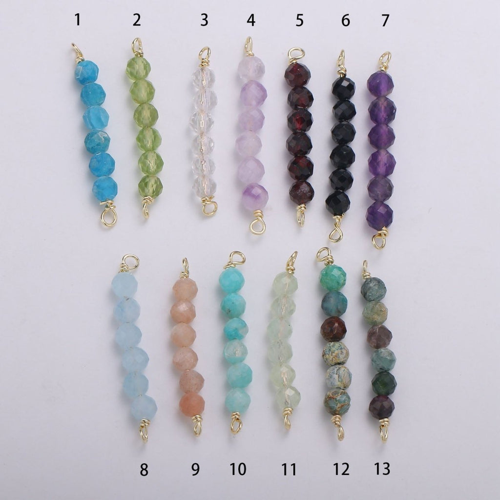 beads Connector for Necklace Bracelet Earring jewelry supplies Component in 14k Gold plated wire Finding Natural Stone Beads F-530 - F-542