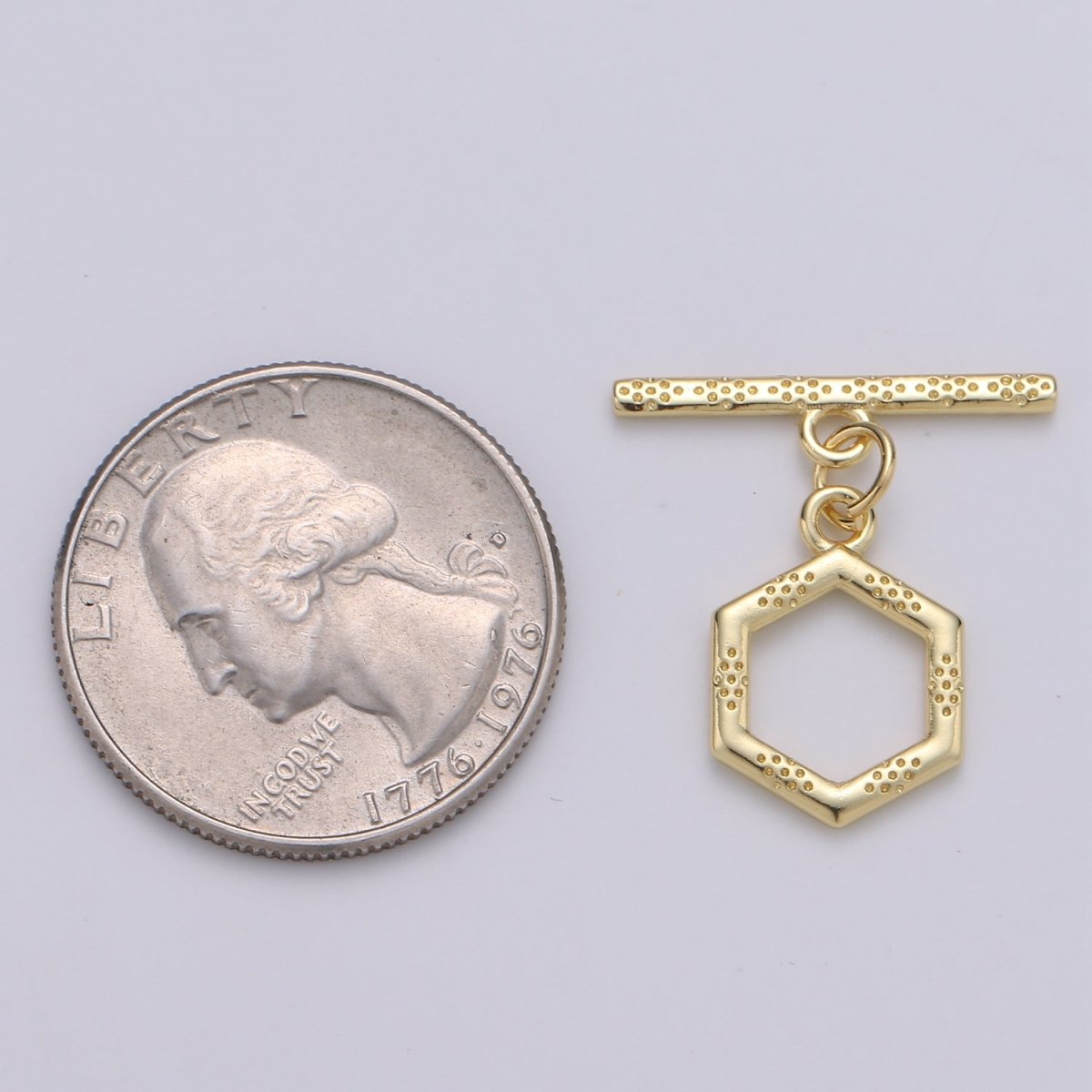 Bee hive Toggle Clasp, 24K Gold plated Toggle Clasps - Unique OT Clasp Hexagon Geometric Clasp for geometric Jewelry Supply L-090 L-093 L-094 L-095 - DLUXCA