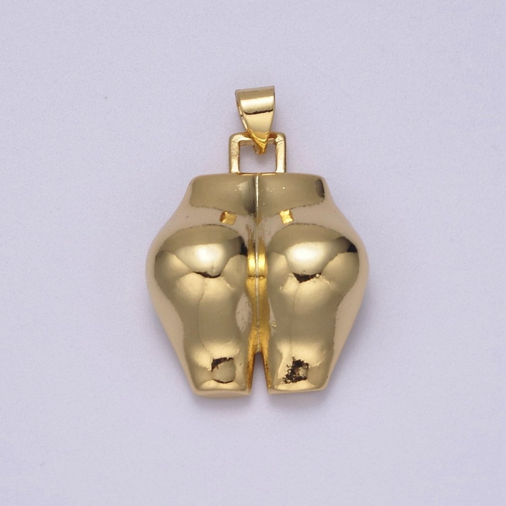Big Gold plated Bootylicous Booty Pendant // Butt Ass Charm // La Femme Necklace Charm Jewelry J-353 - DLUXCA