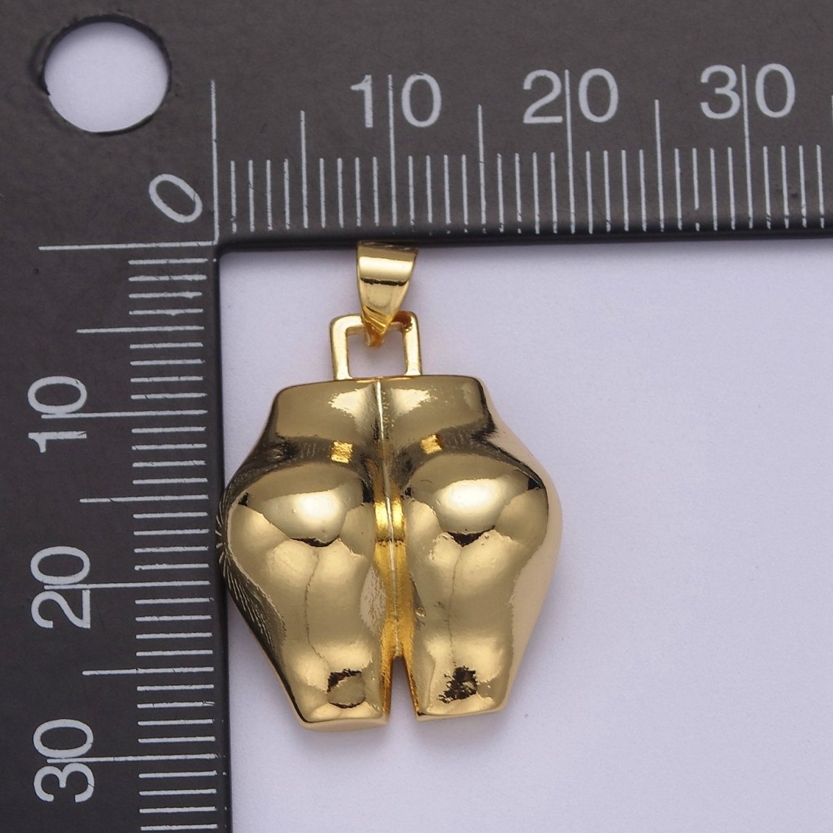 Big Gold plated Bootylicous Booty Pendant // Butt Ass Charm // La Femme Necklace Charm Jewelry J-353 - DLUXCA