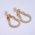 Big Horseshoe Stud Earring in 14k Gold plated Equestrian Jewelry | AE483 - DLUXCA