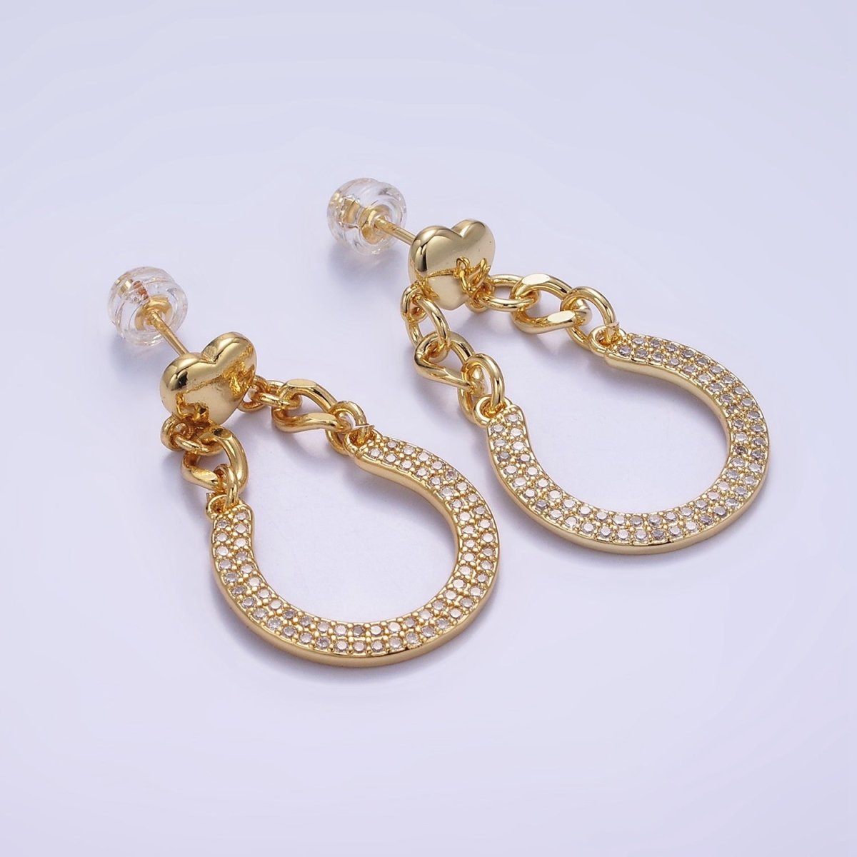 Big Horseshoe Stud Earring in 14k Gold plated Equestrian Jewelry | AE483 - DLUXCA