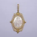 Big Pearl Statement Virgin Mary / Miraculous Lady Pendant Pearl Medallion Charm N-567 N-568