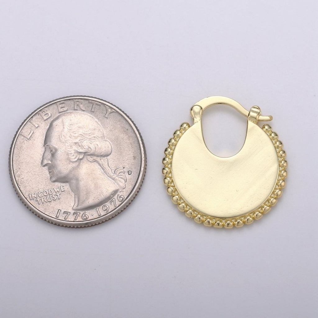Big Statement Gold Earrings, Gold Fan Earrings, Large Gold Earrings, Women Big Earrings Bold Statement Jewelry Q-337 - DLUXCA