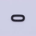 Black Cz Necklace Enhancer Clasp Oval Link K-041 - DLUXCA